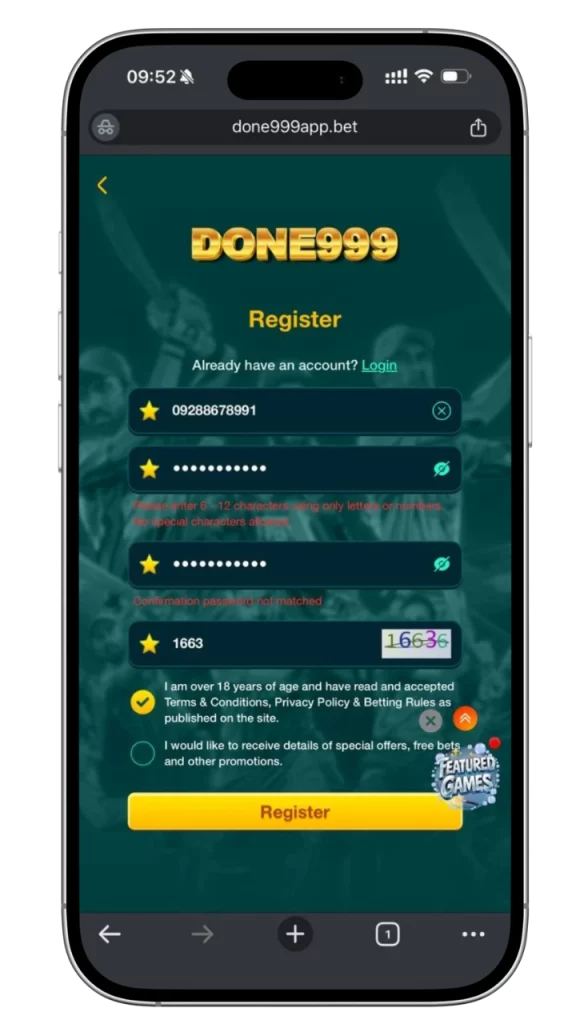 Done999 Register Account Guide for Safe Betting in Pakistan 2 Done999 Register